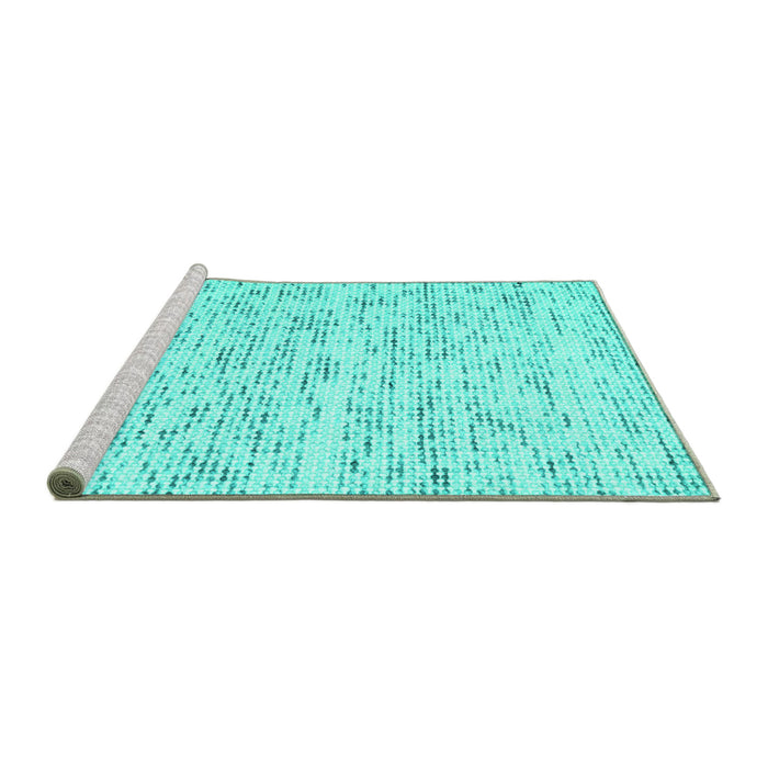 Sideview of Machine Washable Solid Turquoise Modern Area Rugs, wshcon1857turq
