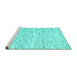 Sideview of Machine Washable Solid Turquoise Modern Area Rugs, wshcon1857turq