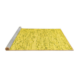 Sideview of Machine Washable Solid Yellow Modern Rug, wshcon1857yw