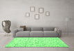 Machine Washable Solid Green Modern Area Rugs in a Living Room,, wshcon1857grn