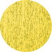 Round Machine Washable Solid Yellow Modern Rug, wshcon1857yw