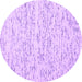 Round Machine Washable Solid Purple Modern Area Rugs, wshcon1857pur