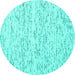 Round Solid Turquoise Modern Rug, con1857turq