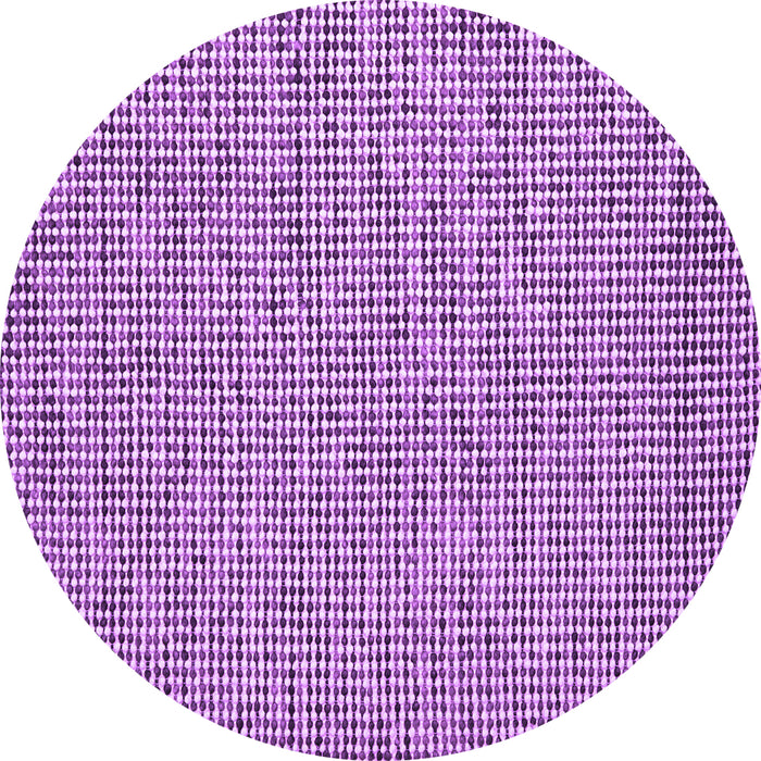 Round Abstract Purple Contemporary Rug, con1858pur