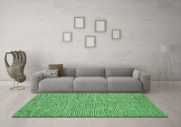 Machine Washable Abstract Emerald Green Contemporary Rug, wshcon1858emgrn