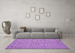 Machine Washable Abstract Purple Contemporary Area Rugs in a Living Room, wshcon1858pur