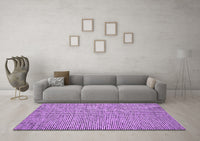 Machine Washable Abstract Purple Contemporary Rug, wshcon1858pur