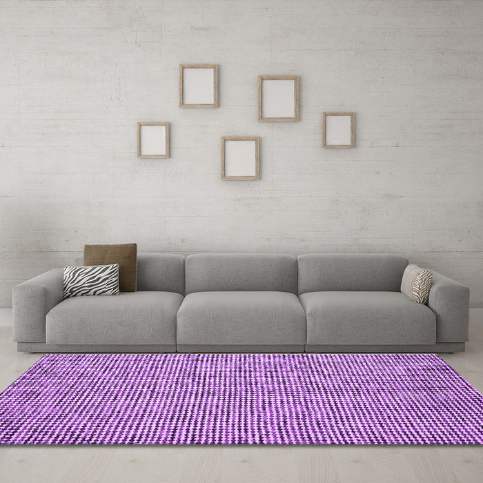 Machine Washable Abstract Purple Contemporary Area Rugs in a Living Room, wshcon1858pur