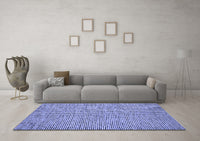 Machine Washable Abstract Blue Contemporary Rug, wshcon1858blu