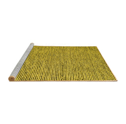 Sideview of Machine Washable Abstract Yellow Contemporary Rug, wshcon1858yw