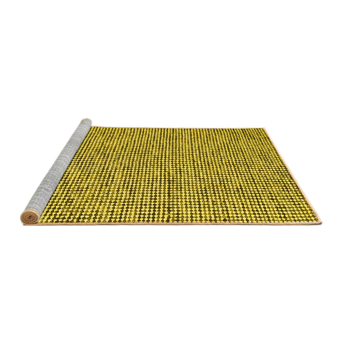 Sideview of Machine Washable Abstract Yellow Contemporary Rug, wshcon1858yw