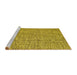 Sideview of Machine Washable Abstract Yellow Contemporary Rug, wshcon1858yw