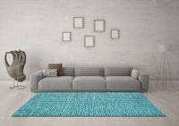 Machine Washable Abstract Light Blue Contemporary Rug, wshcon1858lblu