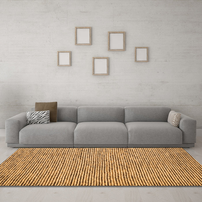 Machine Washable Abstract Orange Contemporary Area Rugs in a Living Room, wshcon1858org