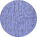 Round Abstract Blue Contemporary Rug, con1858blu