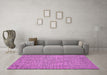 Machine Washable Abstract Pink Contemporary Rug in a Living Room, wshcon1858pnk