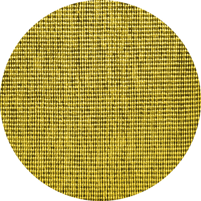 Round Abstract Yellow Contemporary Rug, con1858yw