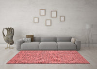 Machine Washable Abstract Red Contemporary Rug, wshcon1858red