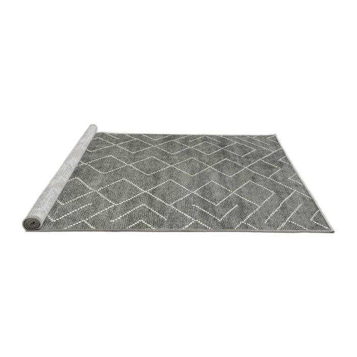Serging Thickness of Machine Washable Contemporary Dark Gray Rug, wshcon1859