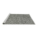 Serging Thickness of Machine Washable Contemporary Dark Gray Rug, wshcon1859