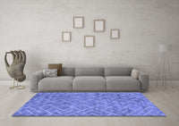 Machine Washable Abstract Blue Contemporary Rug, wshcon1859blu