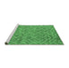 Sideview of Machine Washable Abstract Emerald Green Contemporary Area Rugs, wshcon1859emgrn