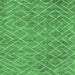 Square Machine Washable Abstract Emerald Green Contemporary Area Rugs, wshcon1859emgrn