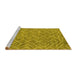 Sideview of Machine Washable Abstract Yellow Contemporary Rug, wshcon1859yw