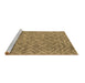 Sideview of Machine Washable Abstract Brown Contemporary Rug, wshcon1859brn