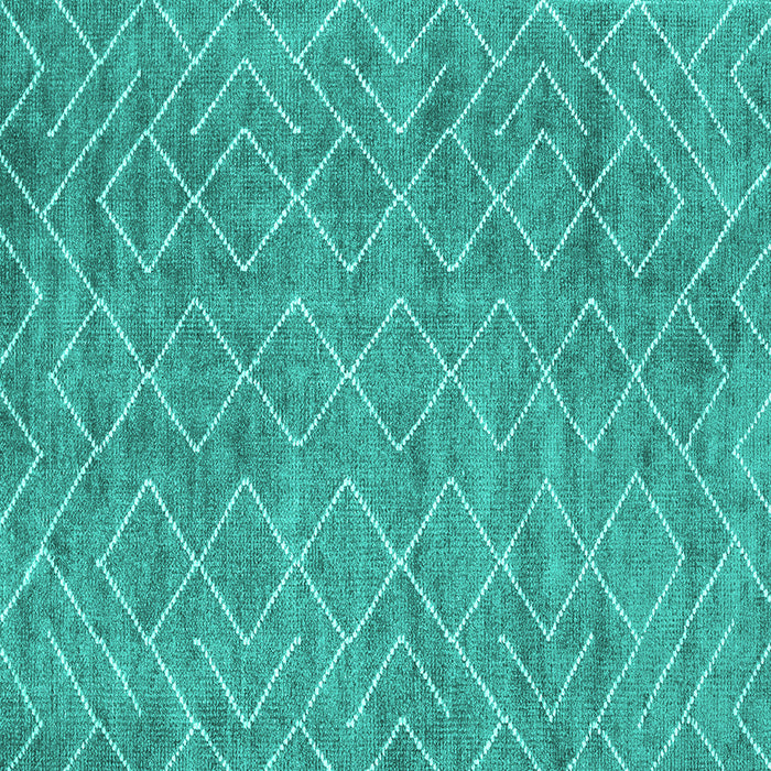 Square Abstract Turquoise Contemporary Rug, con1859turq