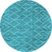 Round Abstract Light Blue Contemporary Rug, con1859lblu