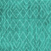 Square Machine Washable Abstract Turquoise Contemporary Area Rugs, wshcon1859turq