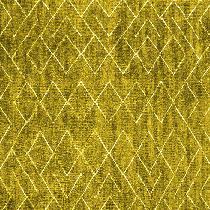 Square Abstract Yellow Contemporary Rug, con1859yw