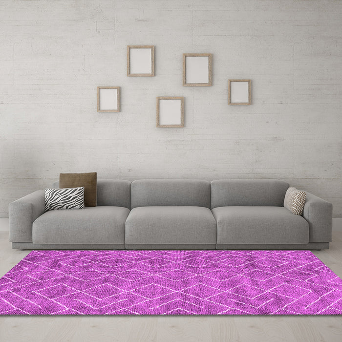 Machine Washable Abstract Pink Contemporary Rug in a Living Room, wshcon1859pnk