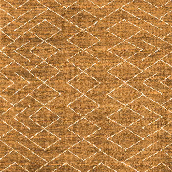 Round Machine Washable Abstract Orange Contemporary Area Rugs, wshcon1859org