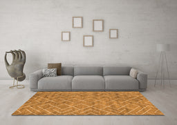 Machine Washable Abstract Orange Contemporary Area Rugs in a Living Room, wshcon1859org