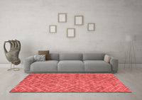 Machine Washable Abstract Red Contemporary Rug, wshcon1859red