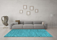 Machine Washable Abstract Light Blue Contemporary Rug, wshcon1859lblu