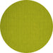 Round Abstract Yellow Contemporary Rug, con185yw