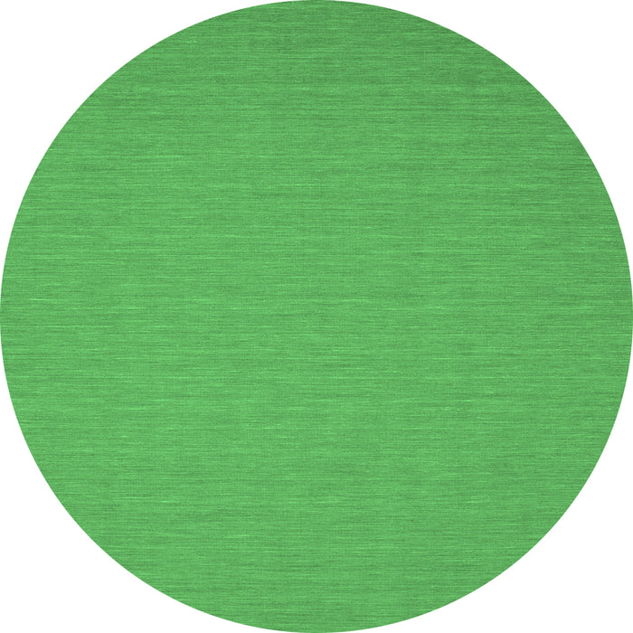Round Machine Washable Abstract Emerald Green Contemporary Area Rugs, wshcon185emgrn