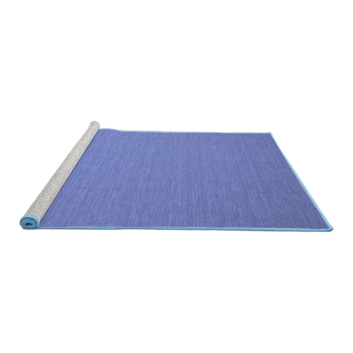 Sideview of Machine Washable Abstract Blue Contemporary Rug, wshcon185blu