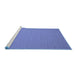 Sideview of Machine Washable Abstract Blue Contemporary Rug, wshcon185blu