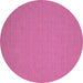 Round Machine Washable Abstract Pink Contemporary Rug, wshcon185pnk