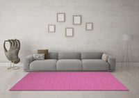 Machine Washable Abstract Pink Contemporary Rug, wshcon185pnk