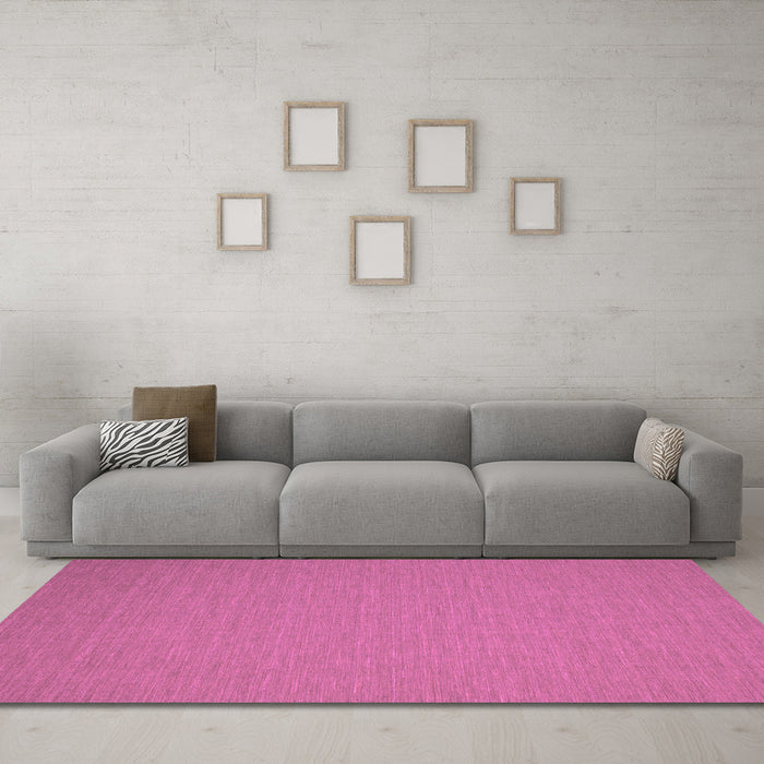 Machine Washable Abstract Pink Contemporary Rug in a Living Room, wshcon185pnk