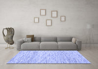 Machine Washable Abstract Blue Contemporary Rug, wshcon1860blu