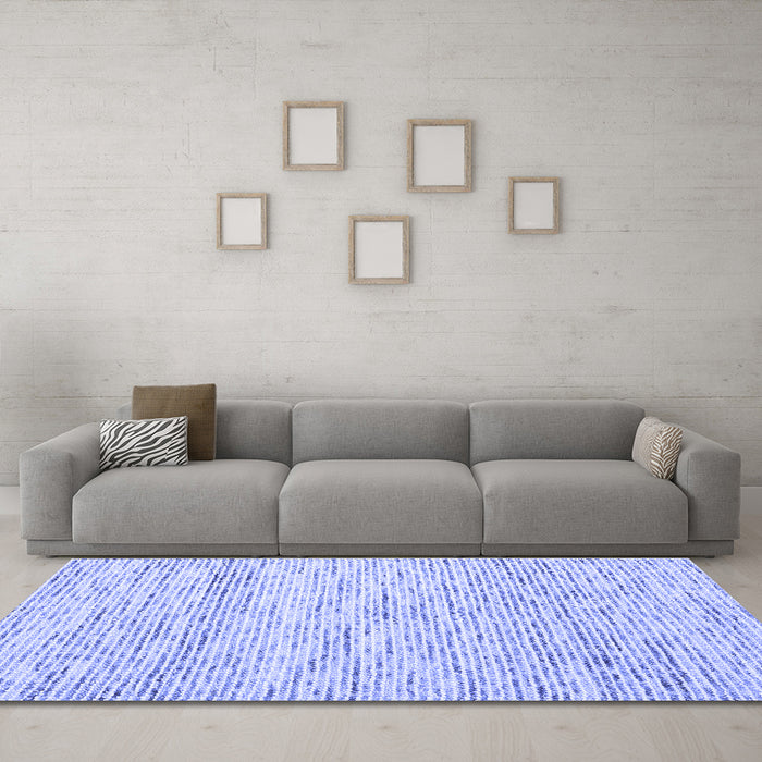 Machine Washable Abstract Blue Contemporary Rug in a Living Room, wshcon1860blu