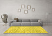 Machine Washable Abstract Yellow Contemporary Rug in a Living Room, wshcon1860yw