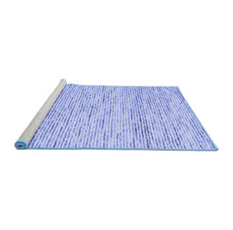 Sideview of Machine Washable Abstract Blue Contemporary Rug, wshcon1860blu