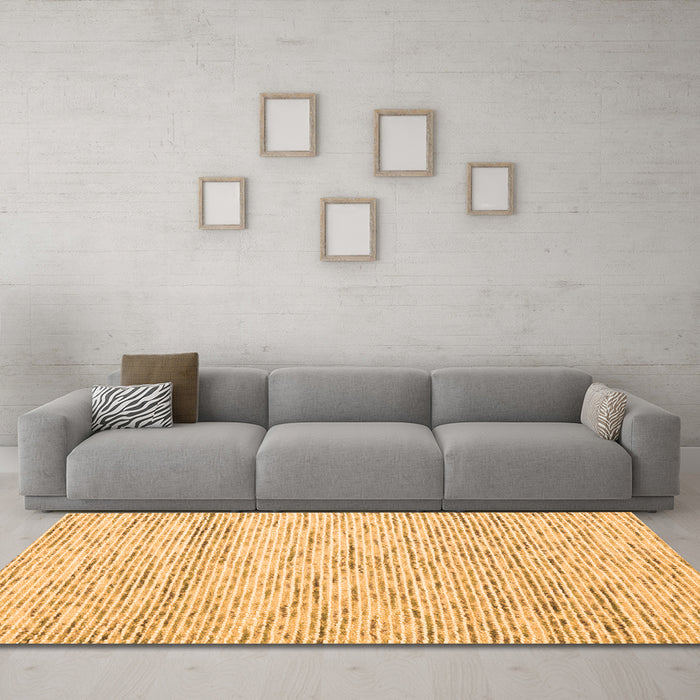 Machine Washable Abstract Orange Contemporary Area Rugs in a Living Room, wshcon1860org